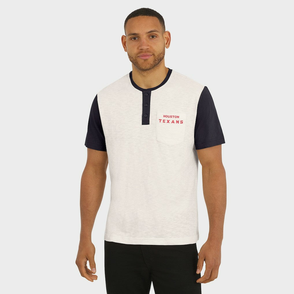 Houston Texans Fanatics Darius Rucker Collection Henley Colorblock Slub Pocket T-Shirt