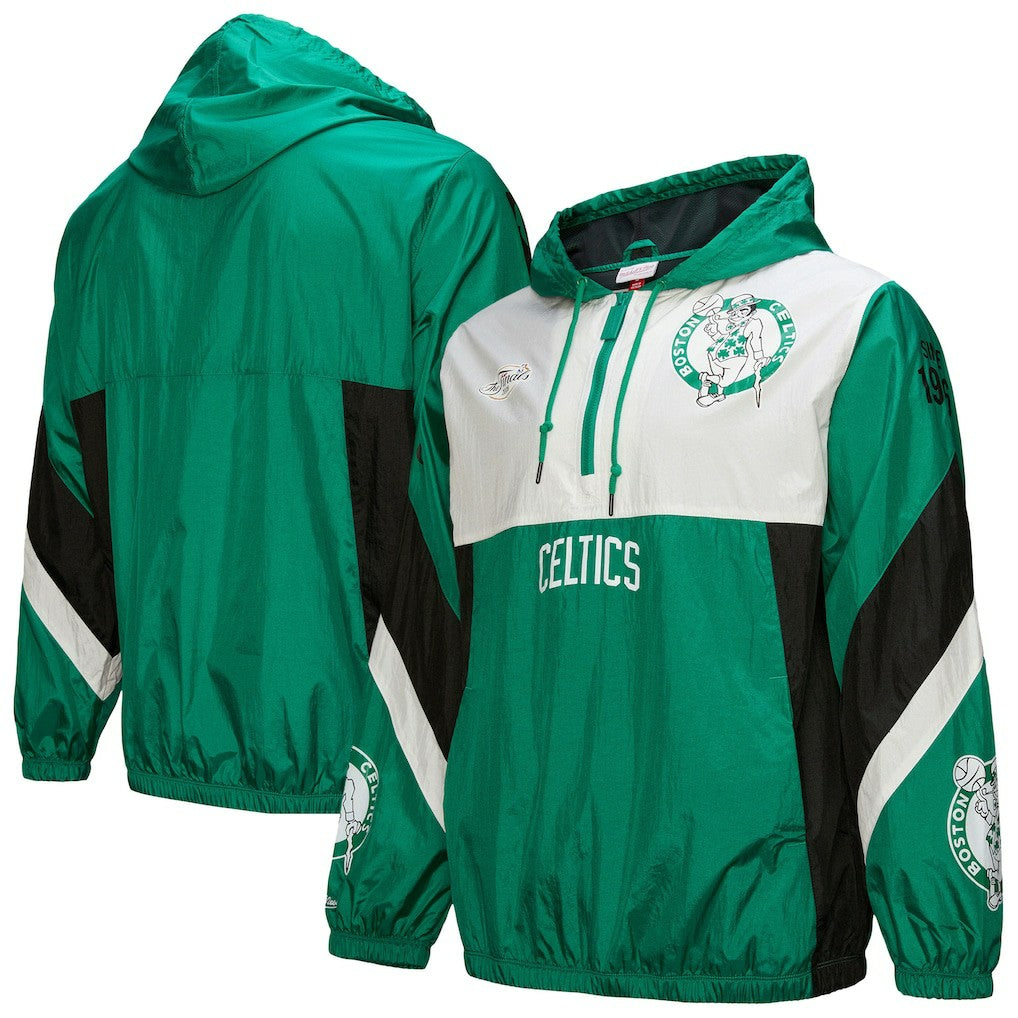 Boston Celtics Hardwood Classics Team Origins Anorak Quarter-Zip Windbreaker Jacket New