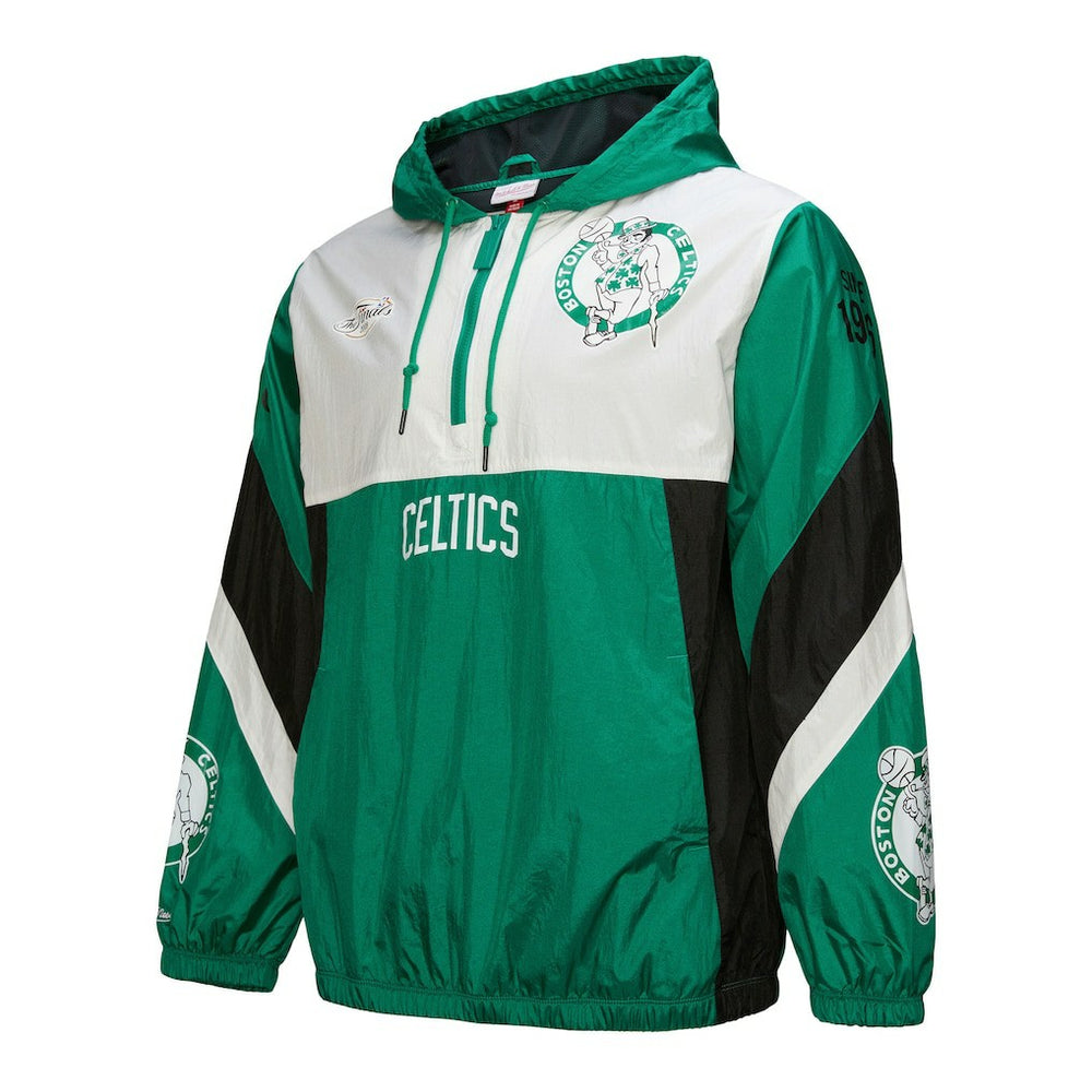 Boston Celtics Hardwood Classics Team Origins Anorak Quarter-Zip Windbreaker Jacket New