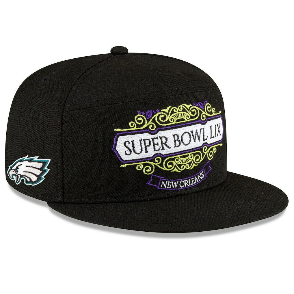 Philadelphia Eagles New Era Super Bowl LIX Tarmac Split Panel 9FIFTY Snapback Hat