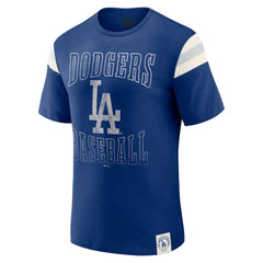 Los Angeles Dodgers Darius Rucker Collection by Fanatics Distressed Sleeve Stripe T-Shirt | MLB Outlet
