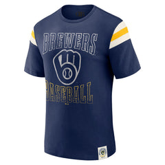 Milwaukee Brewers Darius Rucker Collection by Fanatics Distressed Sleeve Stripe T-Shirt | MLB US