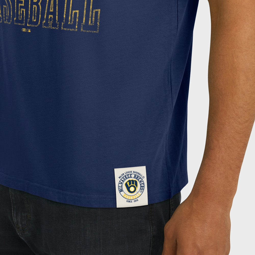 Milwaukee Brewers Darius Rucker Collection by Fanatics Distressed Sleeve Stripe T-Shirt | MLB US