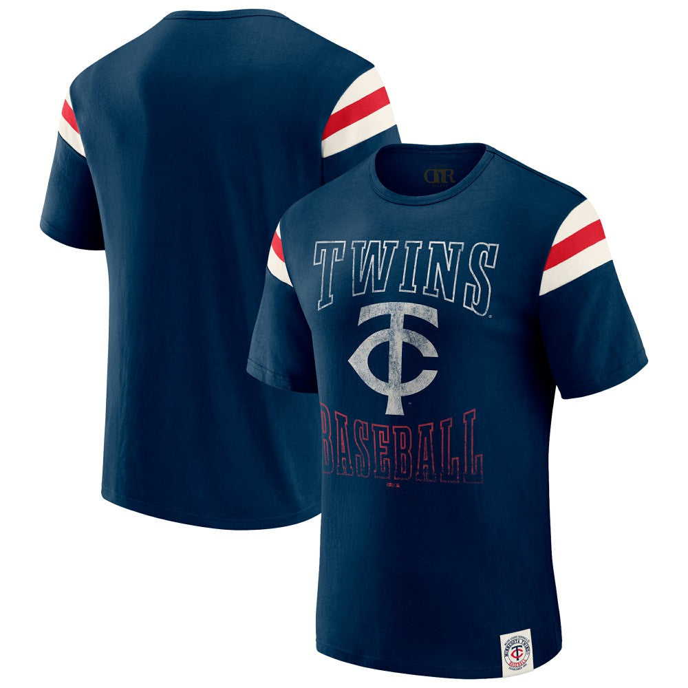 Minnesota Twins Darius Rucker Collection by Fanatics Distressed Sleeve Stripe T-Shirt | MLB Shop