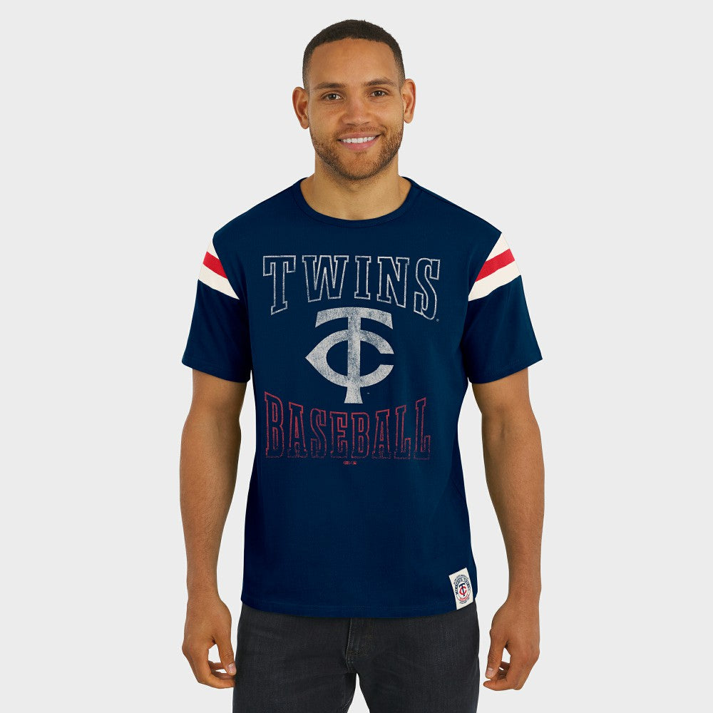 Minnesota Twins Darius Rucker Collection by Fanatics Distressed Sleeve Stripe T-Shirt | MLB Shop