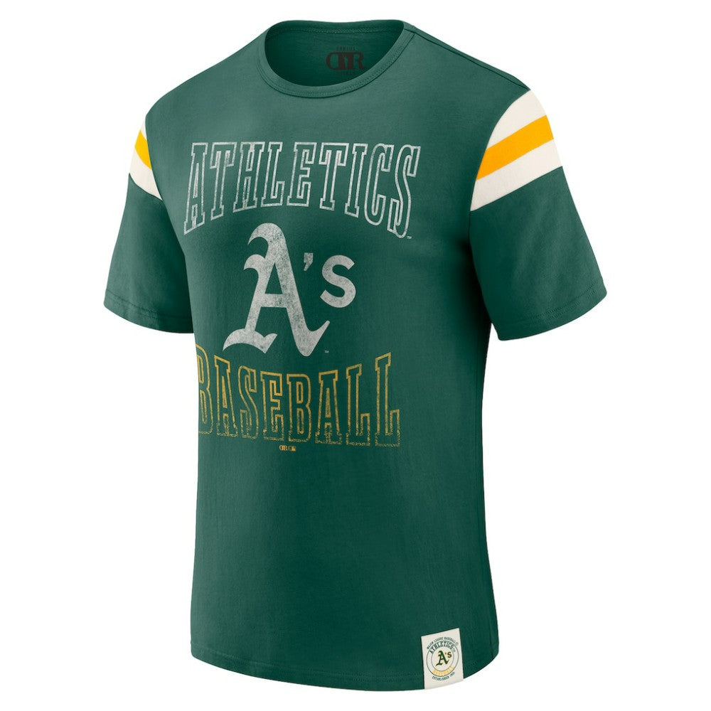Athletics Darius Rucker Collection by Fanatics Distressed Sleeve Stripe T-Shirt | MLB Online
