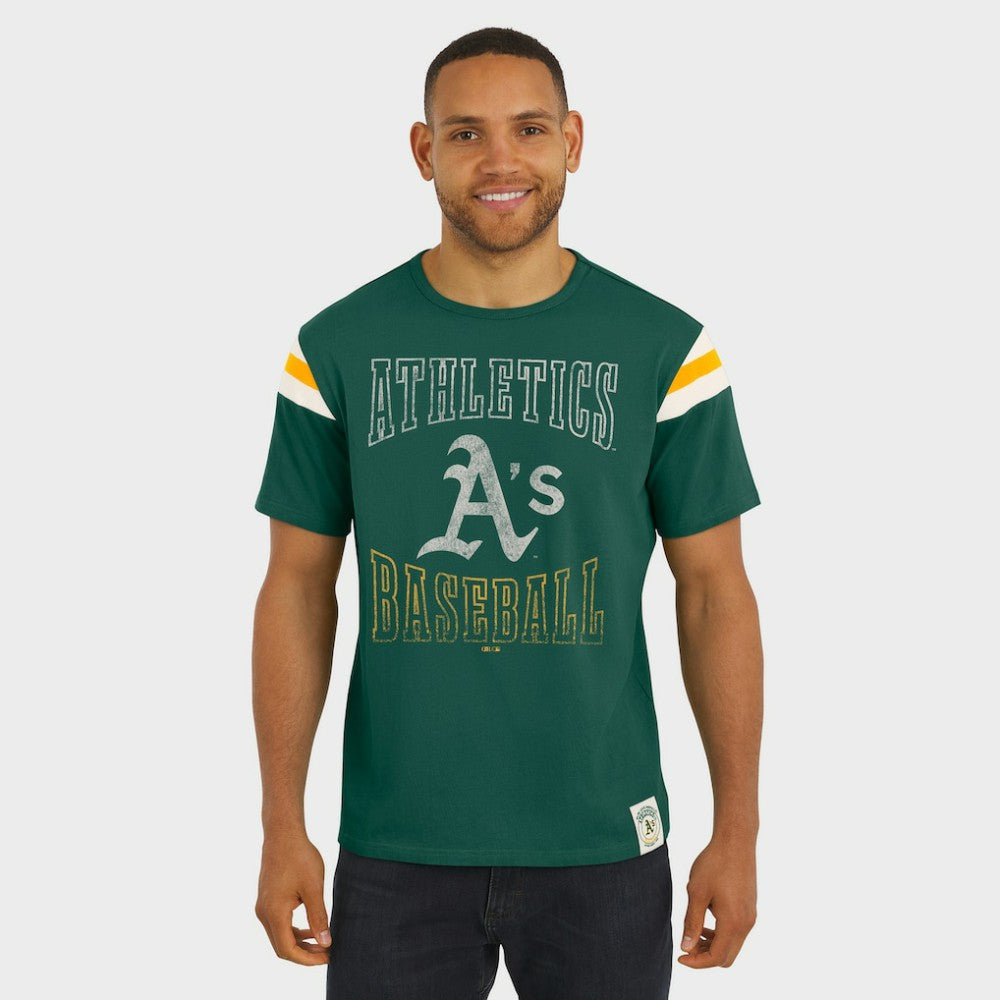 Athletics Darius Rucker Collection by Fanatics Distressed Sleeve Stripe T-Shirt | MLB Online