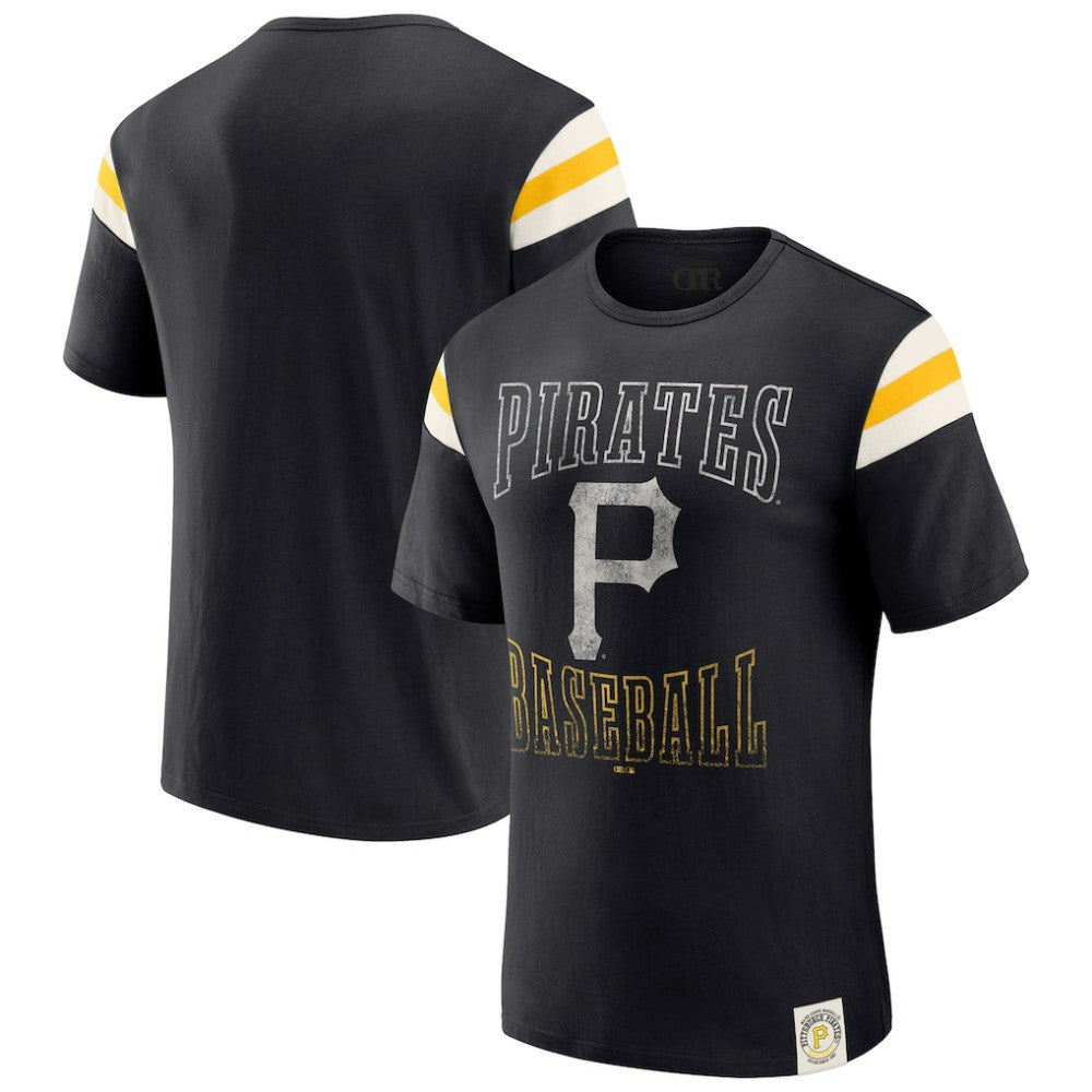 Pittsburgh Pirates Darius Rucker Collection by Fanatics Distressed Sleeve Stripe T-Shirt | MLB US