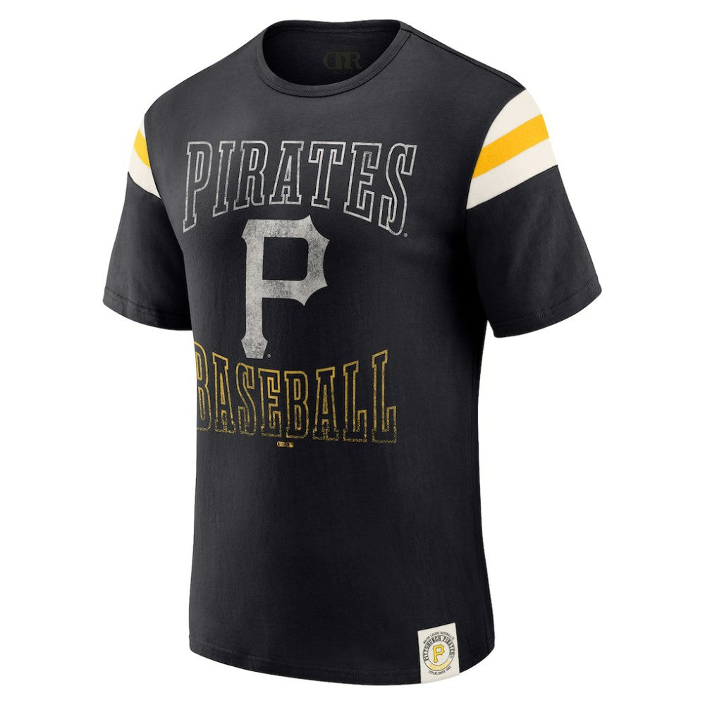 Pittsburgh Pirates Darius Rucker Collection by Fanatics Distressed Sleeve Stripe T-Shirt | MLB US