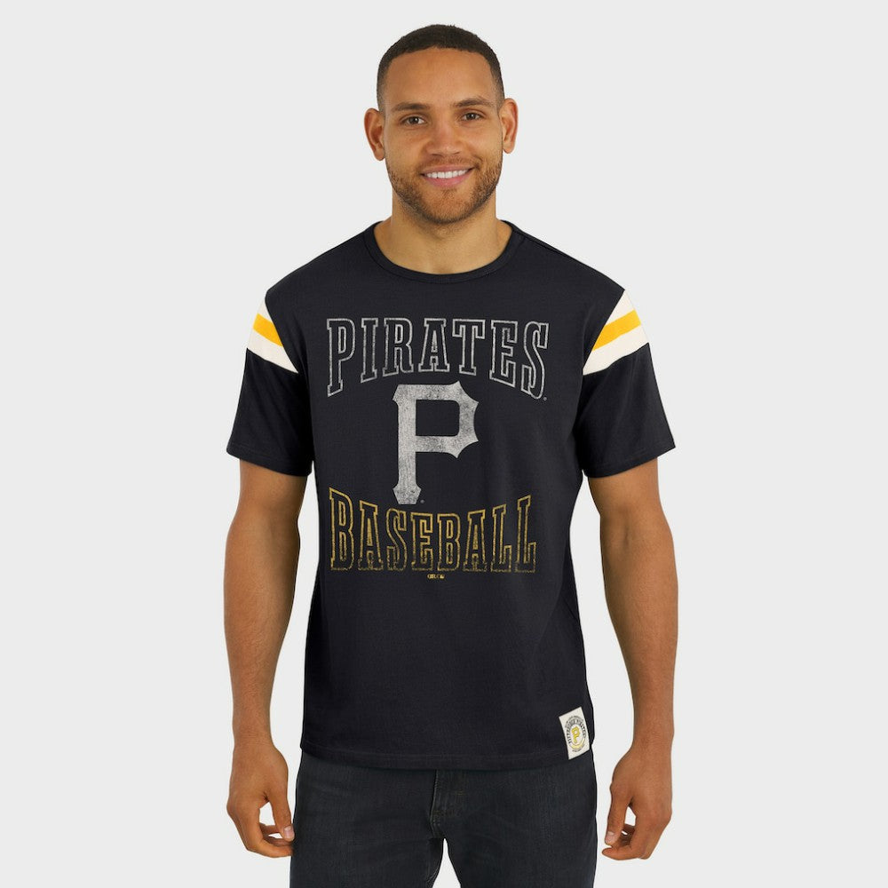 Pittsburgh Pirates Darius Rucker Collection by Fanatics Distressed Sleeve Stripe T-Shirt | MLB US