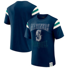 Seattle Mariners Darius Rucker Collection by Fanatics Distressed Sleeve Stripe T-Shirt | MLB For sale