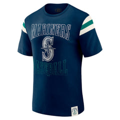 Seattle Mariners Darius Rucker Collection by Fanatics Distressed Sleeve Stripe T-Shirt | MLB For sale