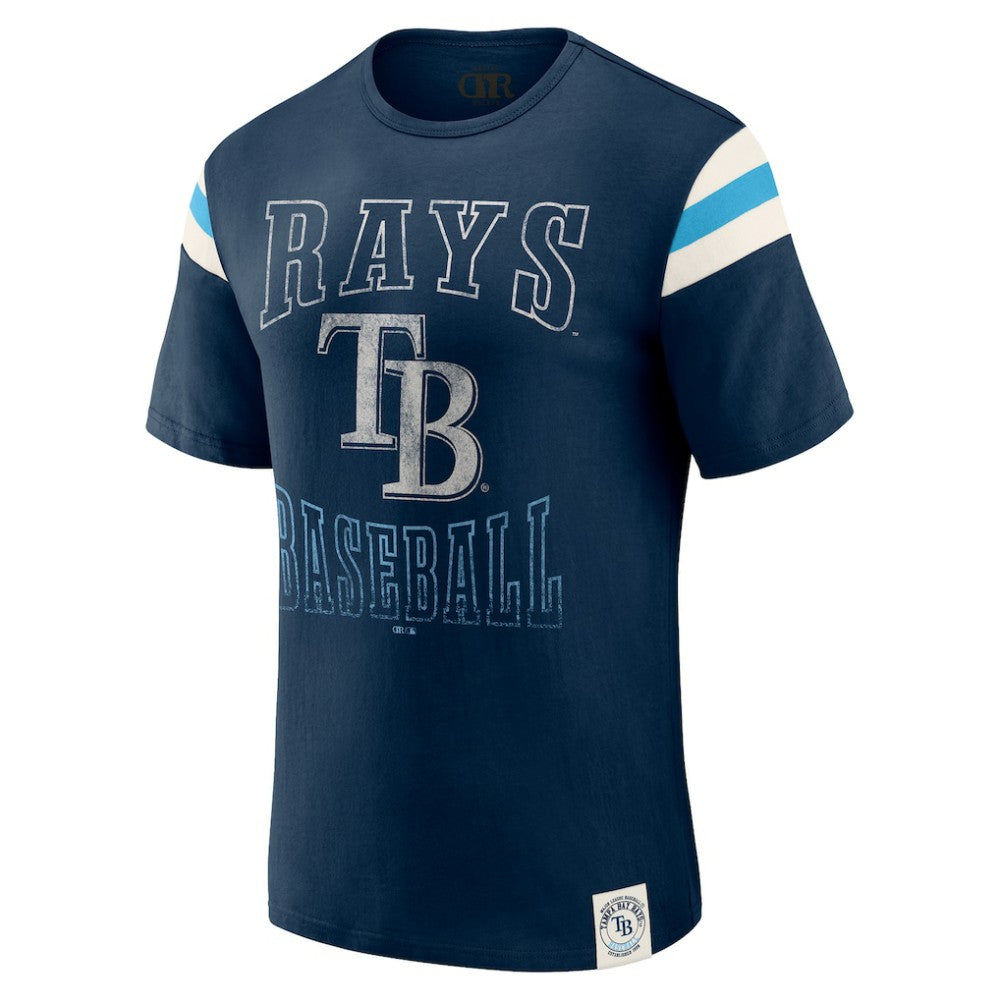 Tampa Bay Rays Darius Rucker Collection by Fanatics Distressed Sleeve Stripe T-Shirt | MLB US