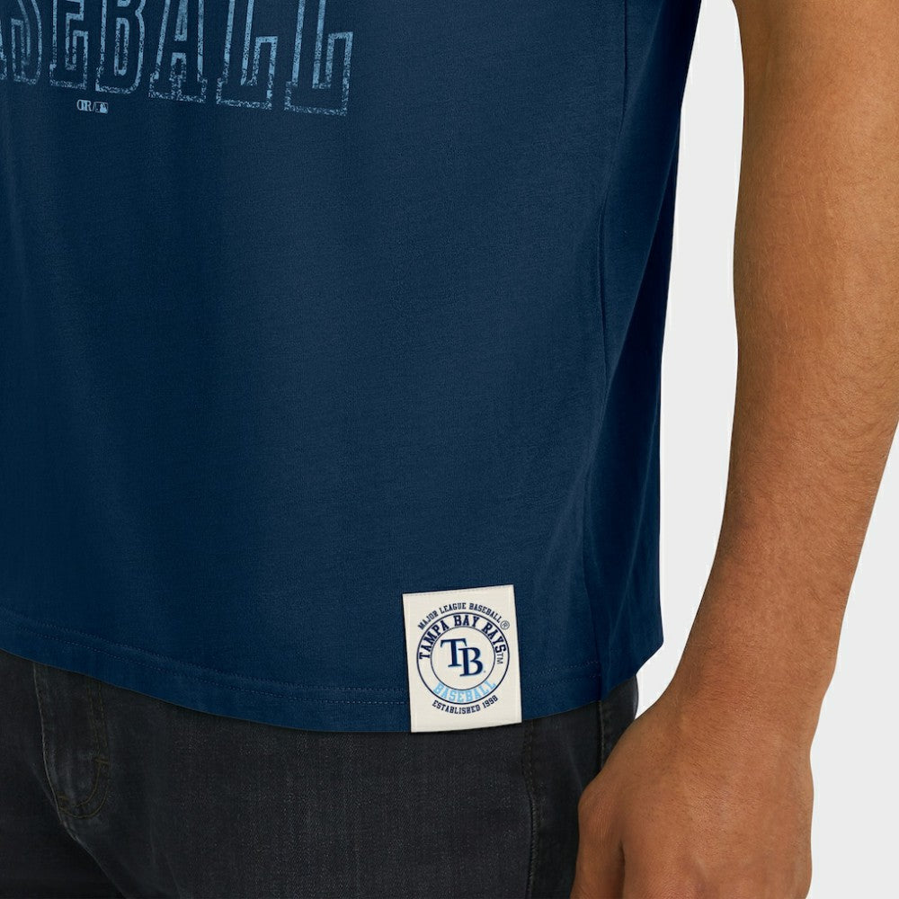 Tampa Bay Rays Darius Rucker Collection by Fanatics Distressed Sleeve Stripe T-Shirt | MLB US