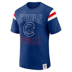 Chicago Cubs Darius Rucker Collection by Fanatics Distressed Sleeve Stripe T-Shirt | MLB New