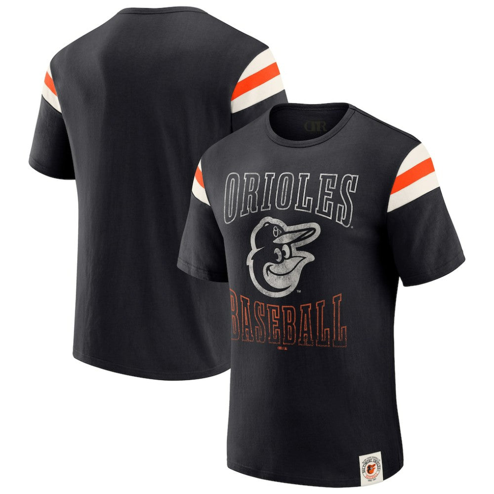 Baltimore Orioles Darius Rucker Collection by Fanatics Distressed Sleeve Stripe T-Shirt | MLB Sale