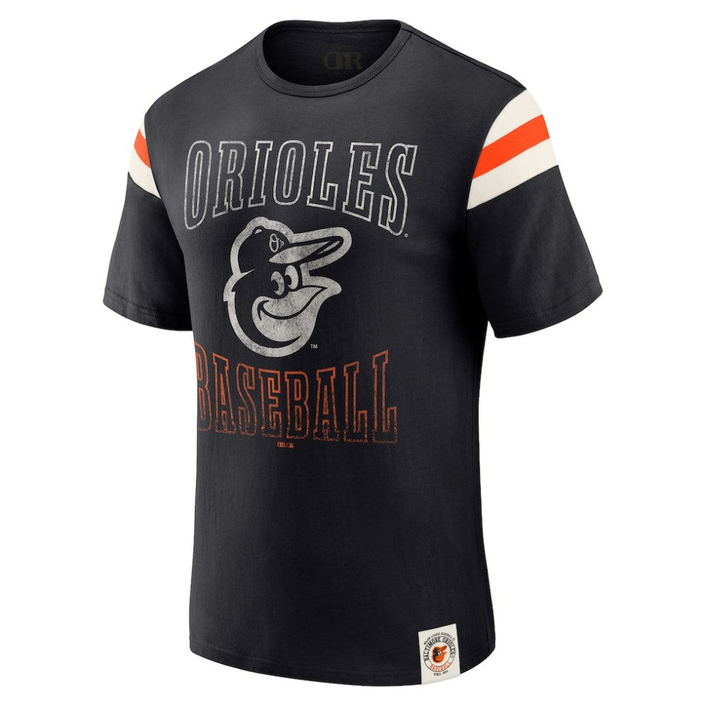 Baltimore Orioles Darius Rucker Collection by Fanatics Distressed Sleeve Stripe T-Shirt | MLB Sale