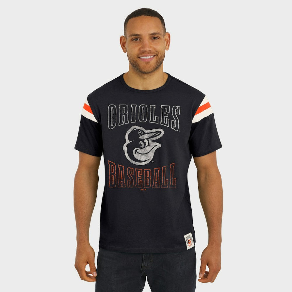 Baltimore Orioles Darius Rucker Collection by Fanatics Distressed Sleeve Stripe T-Shirt | MLB Sale