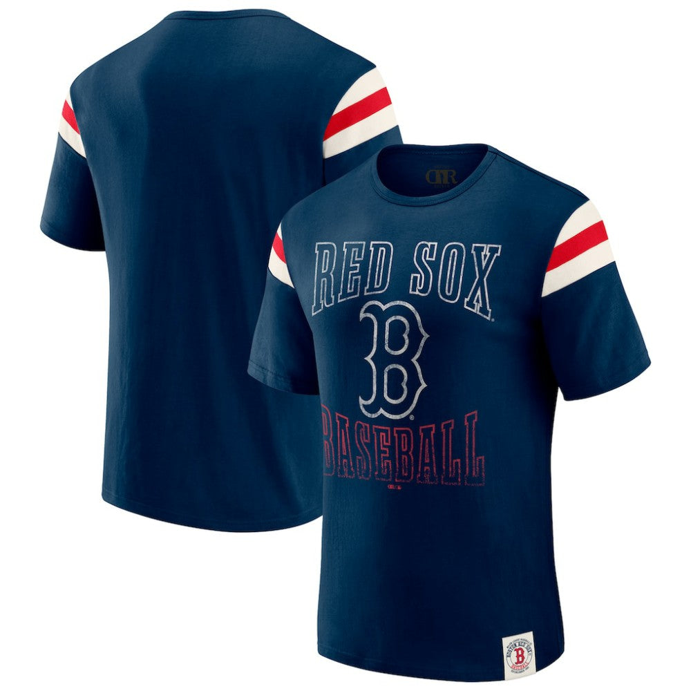 Boston Red Sox Darius Rucker Collection by Fanatics Distressed Sleeve Stripe T-Shirt | MLB Shop