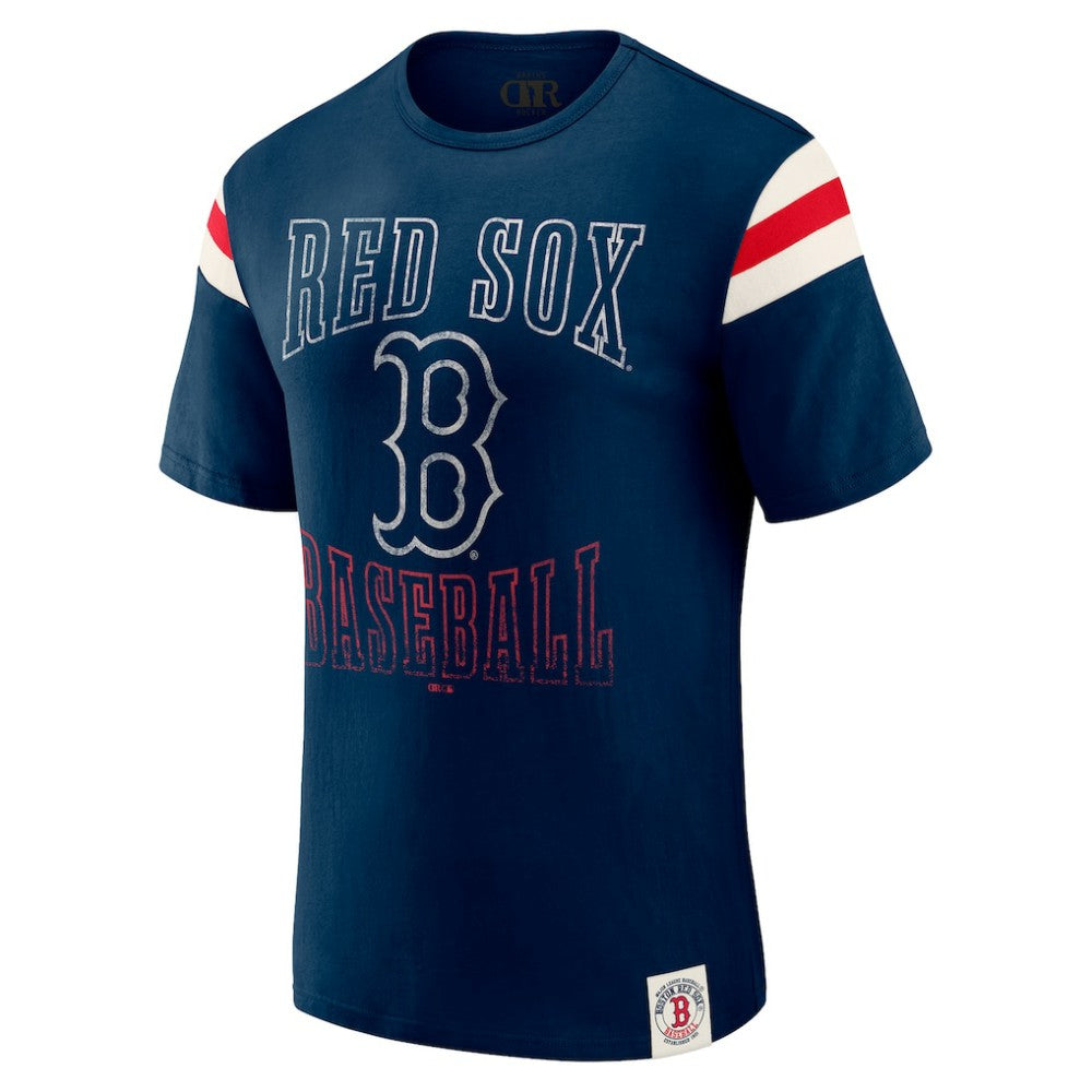 Boston Red Sox Darius Rucker Collection by Fanatics Distressed Sleeve Stripe T-Shirt | MLB Shop