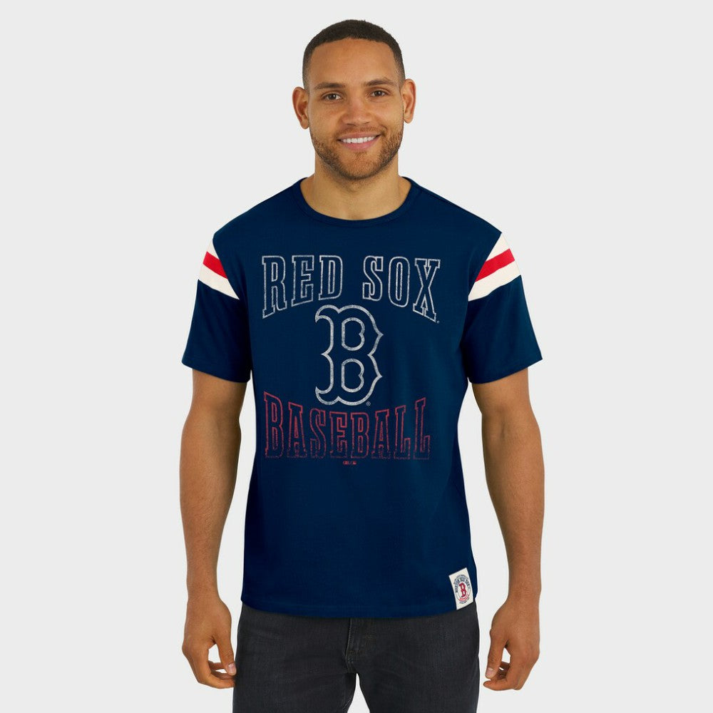 Boston Red Sox Darius Rucker Collection by Fanatics Distressed Sleeve Stripe T-Shirt | MLB Shop