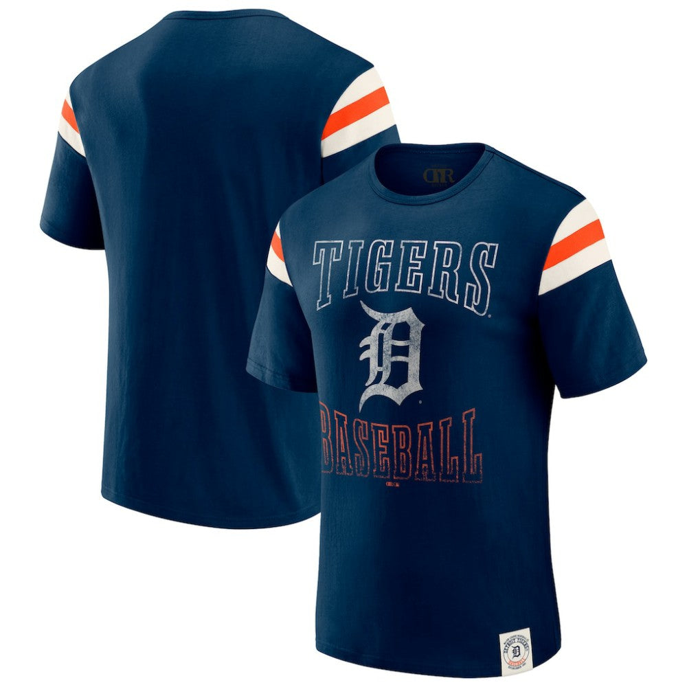 Detroit Tigers Darius Rucker Collection by Fanatics Distressed Sleeve Stripe T-Shirt | MLB US