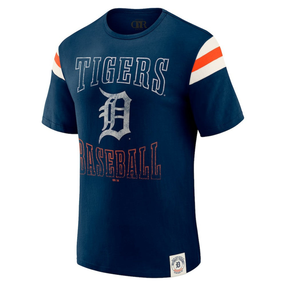 Detroit Tigers Darius Rucker Collection by Fanatics Distressed Sleeve Stripe T-Shirt | MLB US