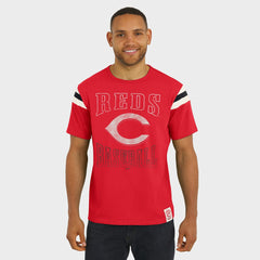 Cincinnati Reds Darius Rucker Collection by Fanatics Distressed Sleeve Stripe T-Shirt | MLB Shop
