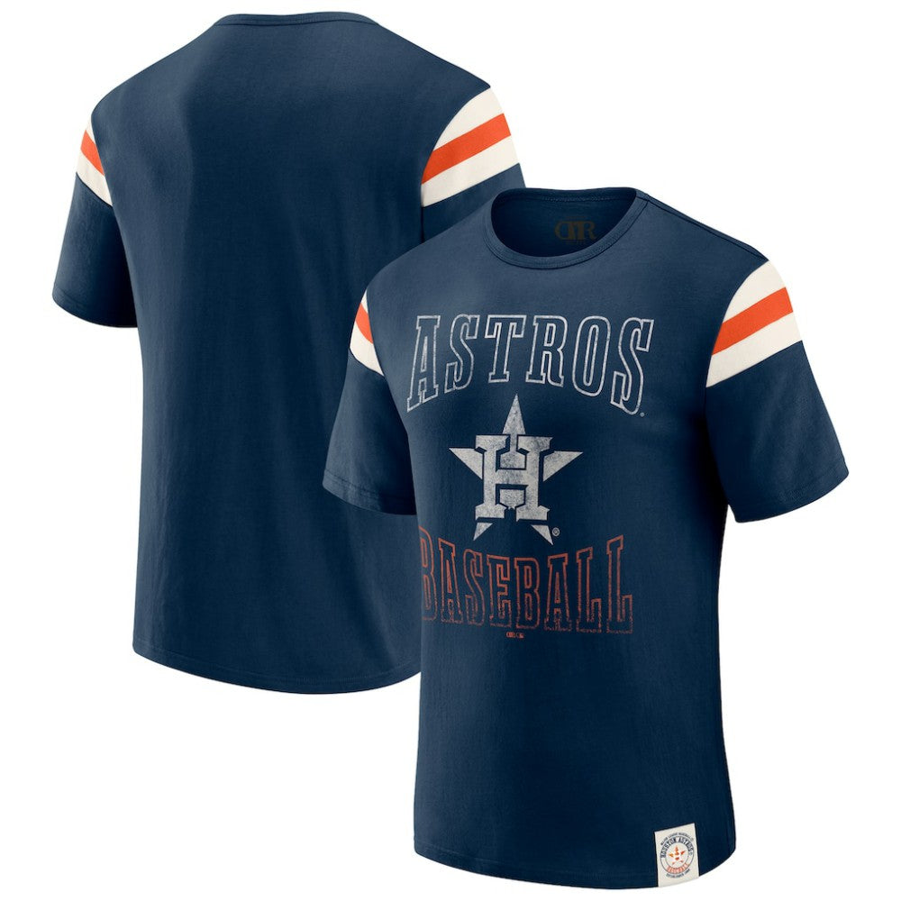 Houston Astros Darius Rucker Collection by Fanatics Distressed Sleeve Stripe T-Shirt | MLB On Sale