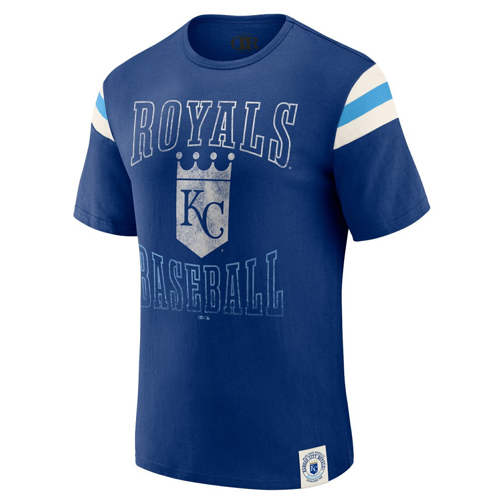 Kansas City Royals Darius Rucker Collection by Fanatics Distressed Sleeve Stripe T-Shirt | MLB New
