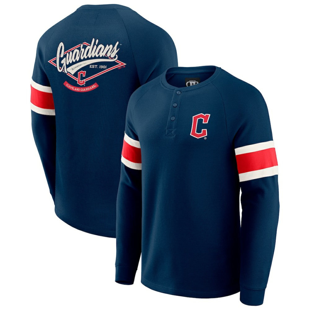 Cleveland Guardians Darius Rucker Collection by Fanatics Waffle-Knit Raglan Long Sleeve Henley T-Shirt | MLB Online