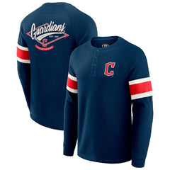 Cleveland Guardians Darius Rucker Collection by Fanatics Waffle-Knit Raglan Long Sleeve Henley T-Shirt | MLB Online