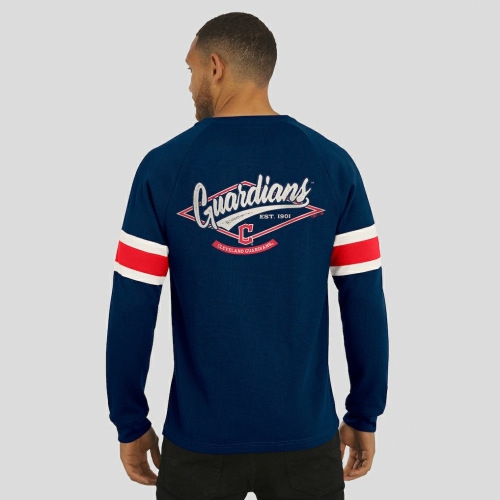 Cleveland Guardians Darius Rucker Collection by Fanatics Waffle-Knit Raglan Long Sleeve Henley T-Shirt | MLB Online