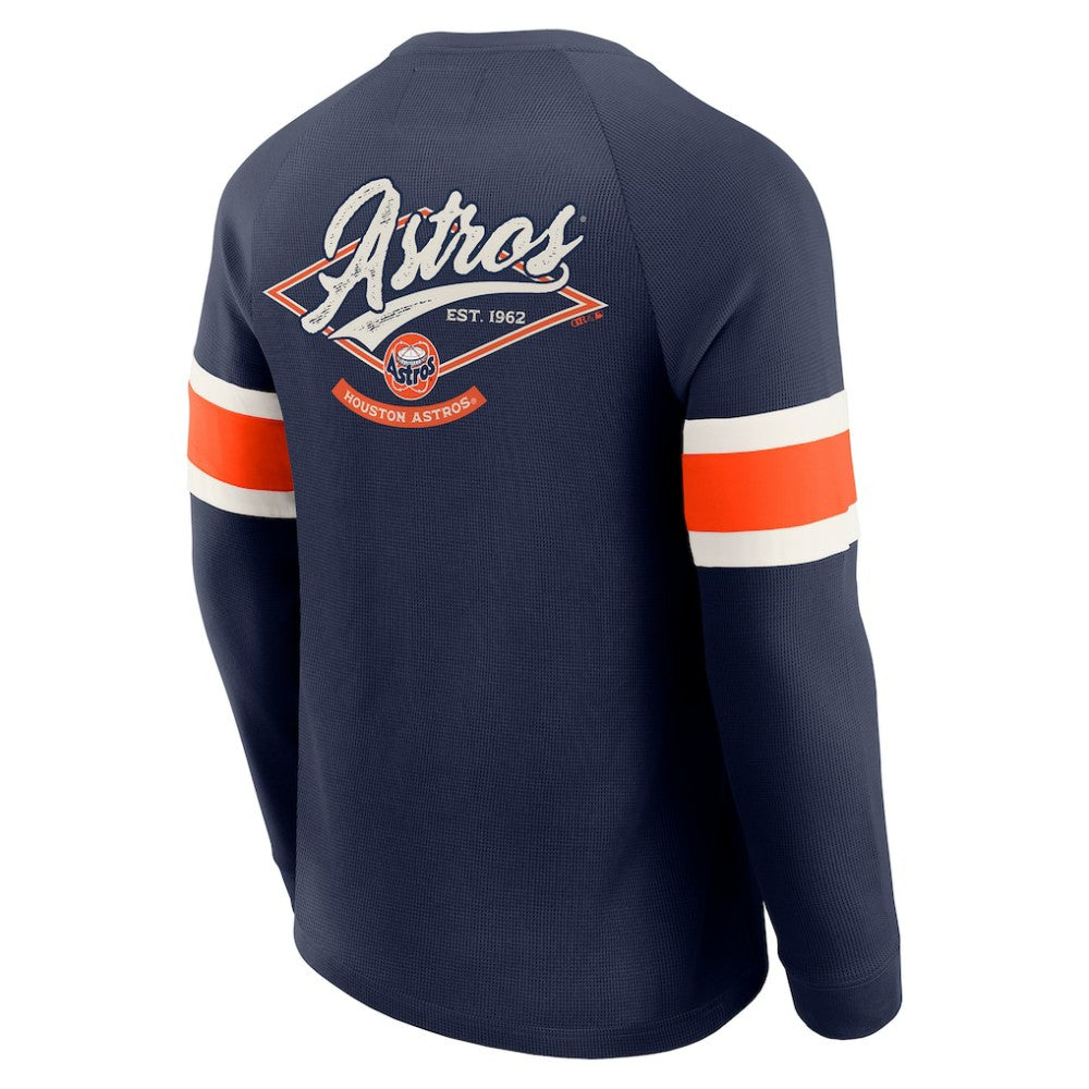 Houston Astros Darius Rucker Collection by Fanatics Waffle-Knit Raglan Long Sleeve Henley T-Shirt | MLB Shop