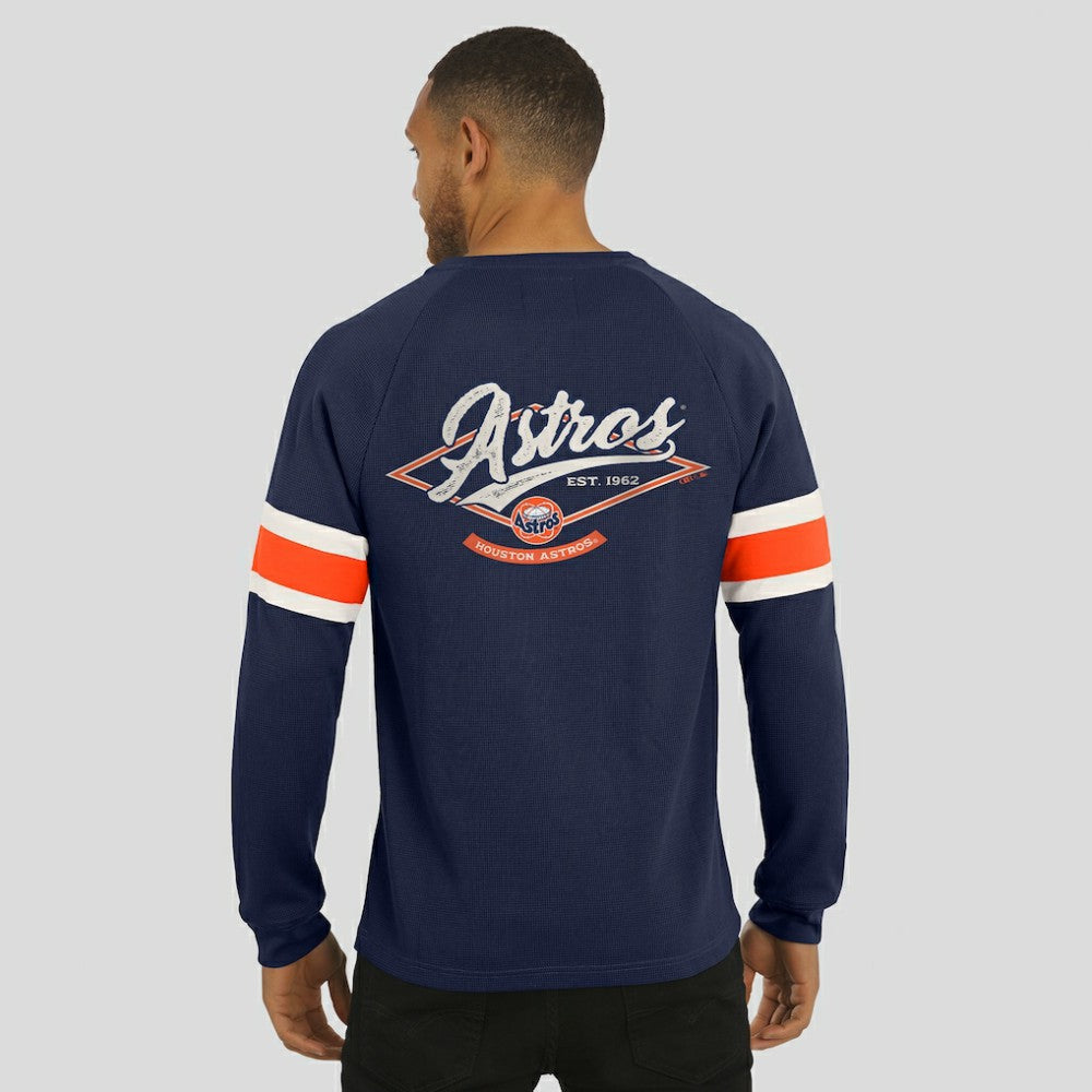 Houston Astros Darius Rucker Collection by Fanatics Waffle-Knit Raglan Long Sleeve Henley T-Shirt | MLB Shop