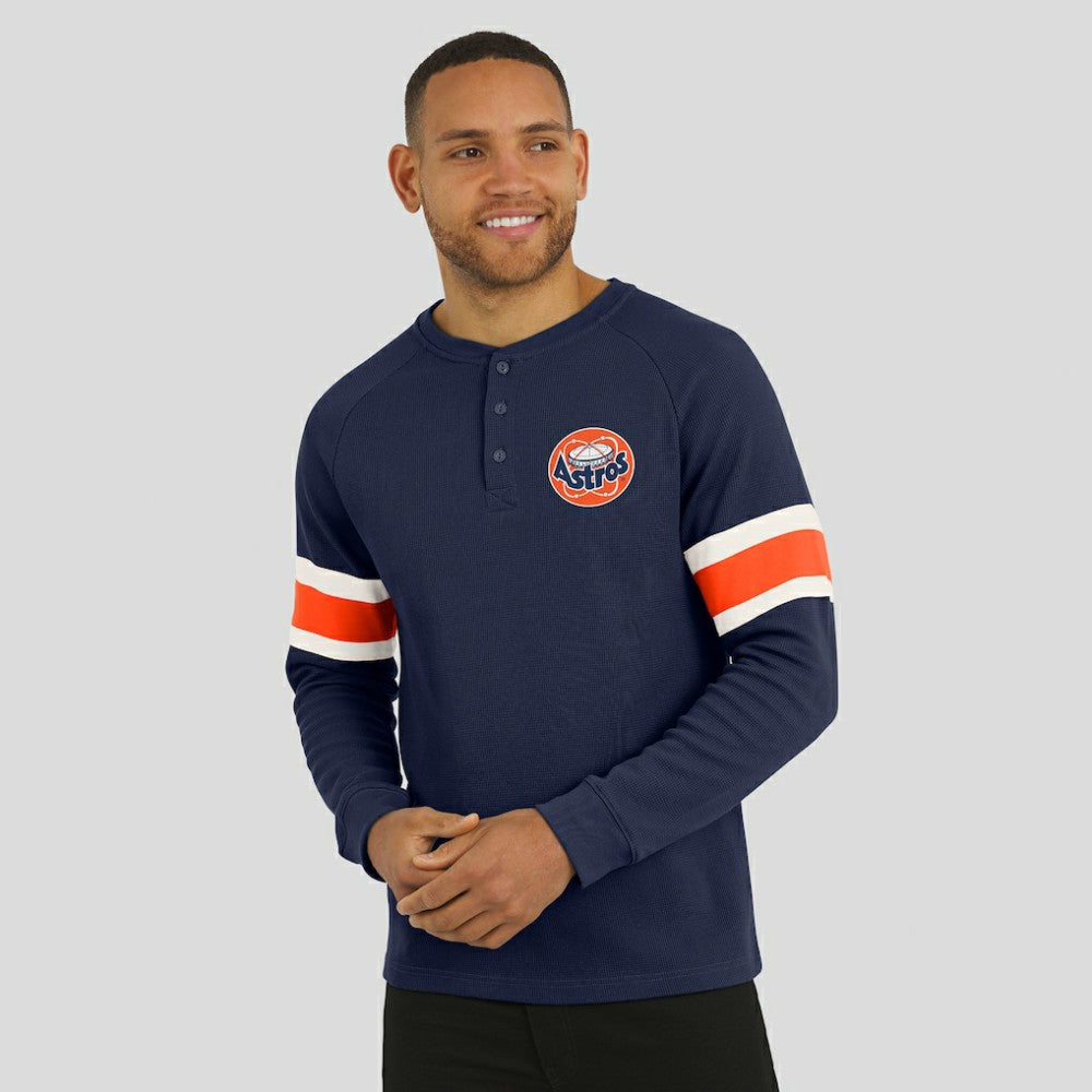 Houston Astros Darius Rucker Collection by Fanatics Waffle-Knit Raglan Long Sleeve Henley T-Shirt | MLB Shop