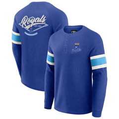 Kansas City Royals Darius Rucker Collection by Fanatics Waffle-Knit Raglan Long Sleeve Henley T-Shirt | MLB For sale