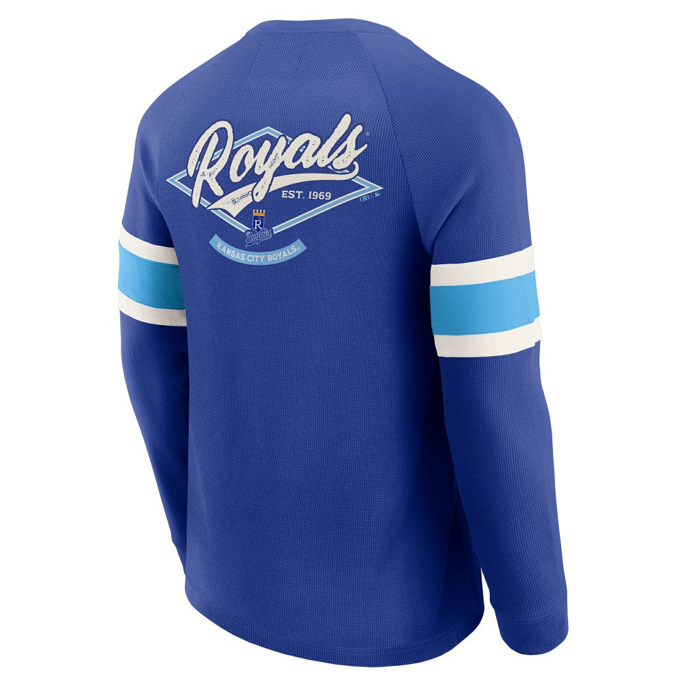 Kansas City Royals Darius Rucker Collection by Fanatics Waffle-Knit Raglan Long Sleeve Henley T-Shirt | MLB For sale