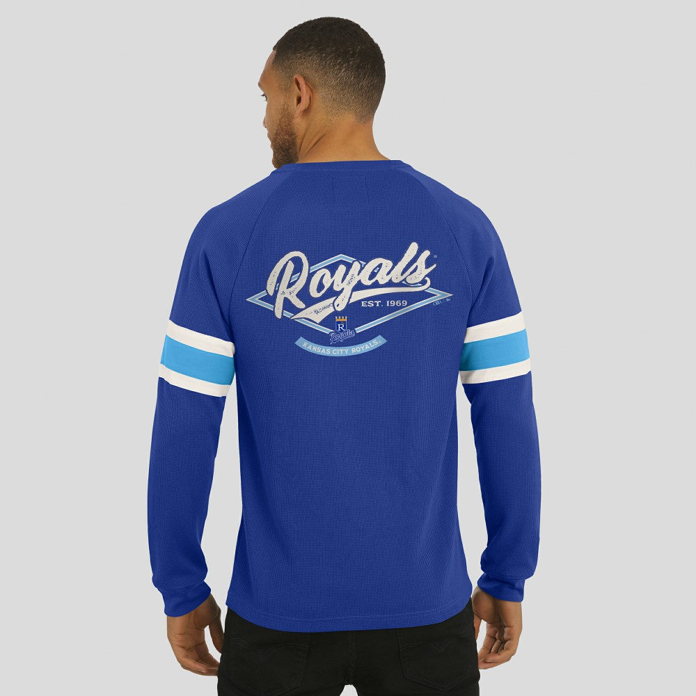 Kansas City Royals Darius Rucker Collection by Fanatics Waffle-Knit Raglan Long Sleeve Henley T-Shirt | MLB For sale