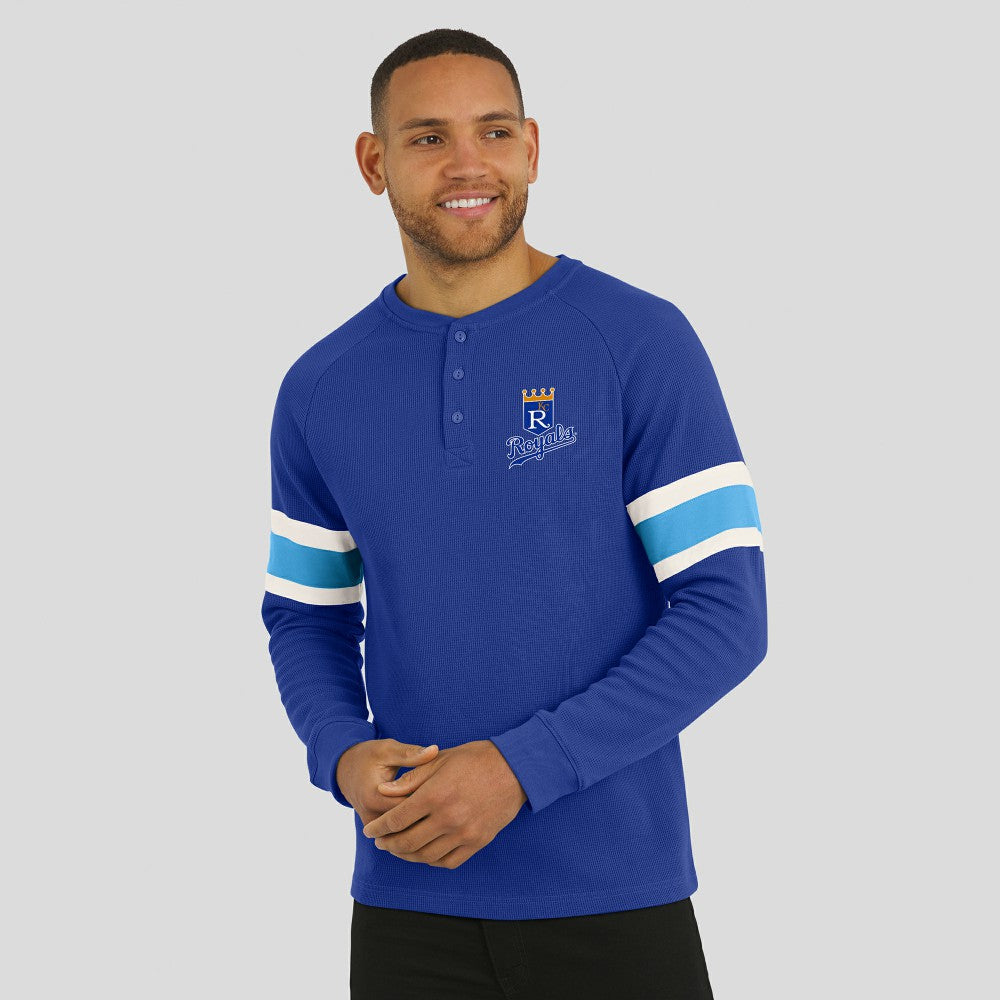 Kansas City Royals Darius Rucker Collection by Fanatics Waffle-Knit Raglan Long Sleeve Henley T-Shirt | MLB For sale