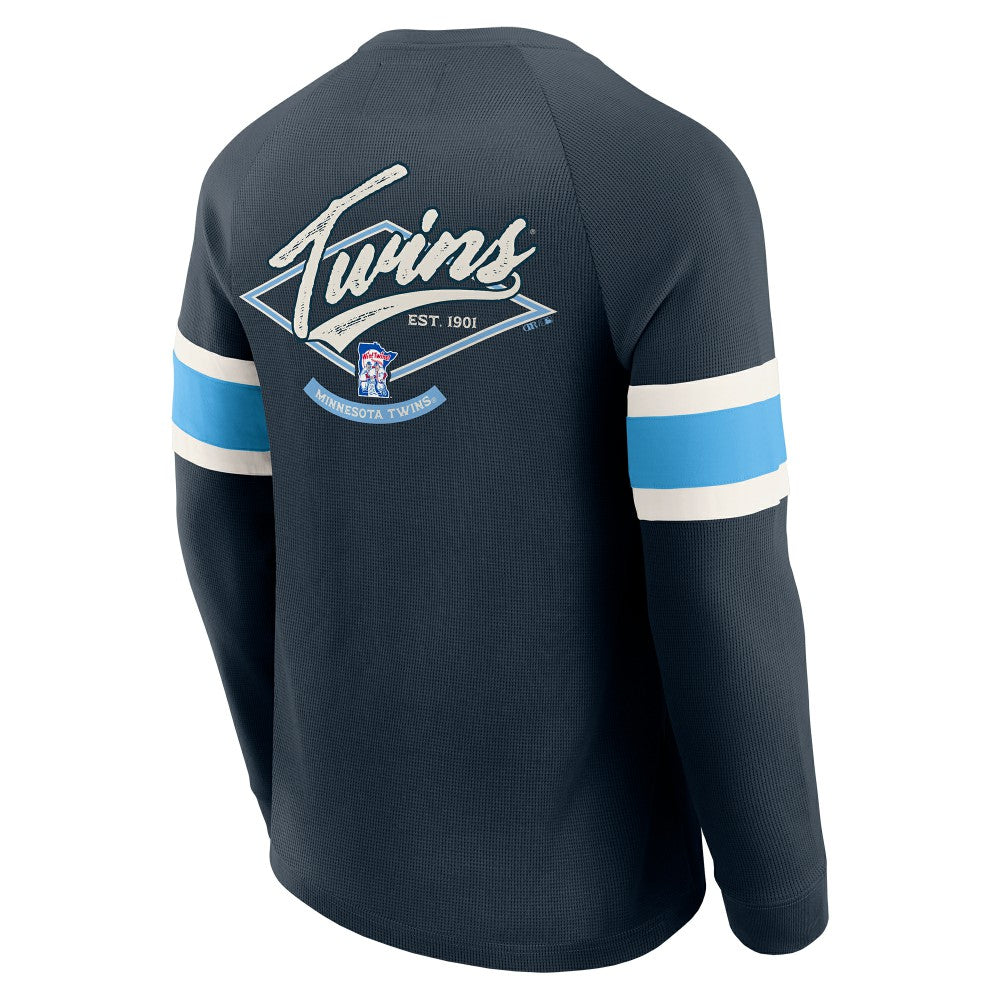 Minnesota Twins Darius Rucker Collection by Fanatics Waffle-Knit Raglan Long Sleeve Henley T-Shirt | MLB Outlet