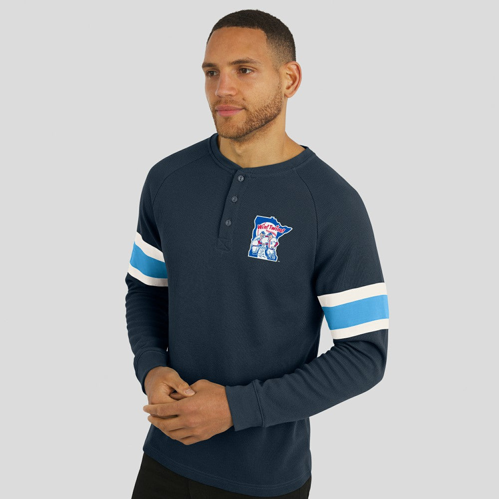 Minnesota Twins Darius Rucker Collection by Fanatics Waffle-Knit Raglan Long Sleeve Henley T-Shirt | MLB Outlet