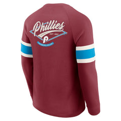 Philadelphia Phillies Darius Rucker Collection by Fanatics Waffle-Knit Raglan Long Sleeve Henley T-Shirt | MLB For sale