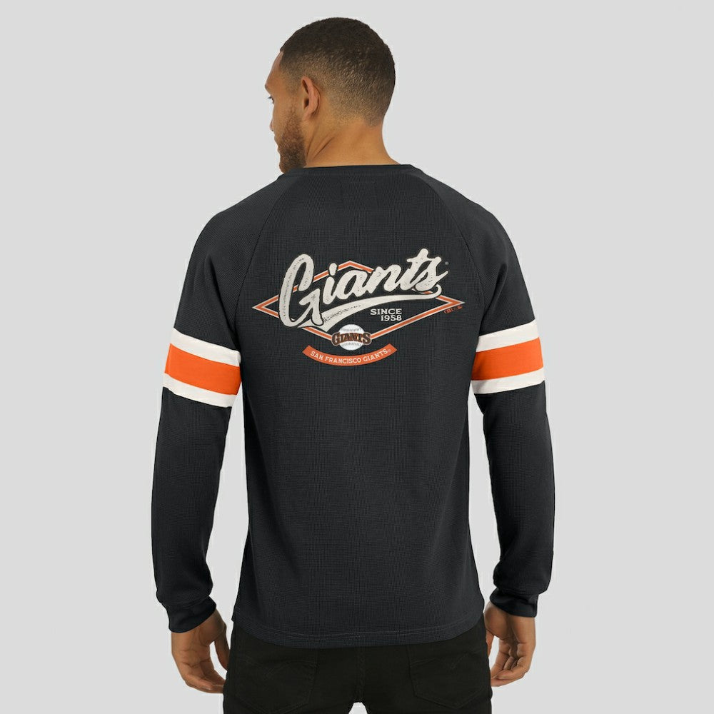 San Francisco Giants Darius Rucker Collection by Fanatics Waffle-Knit Raglan Long Sleeve Henley T-Shirt | MLB Outlet