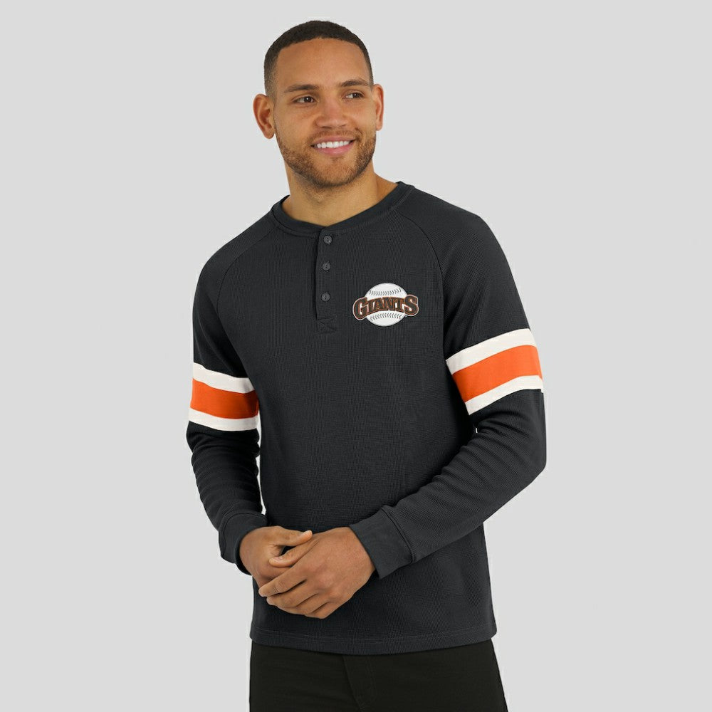 San Francisco Giants Darius Rucker Collection by Fanatics Waffle-Knit Raglan Long Sleeve Henley T-Shirt | MLB Outlet