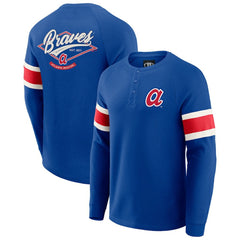 Atlanta Braves Darius Rucker Collection by Fanatics Waffle-Knit Raglan Long Sleeve Henley T-Shirt | MLB Shop