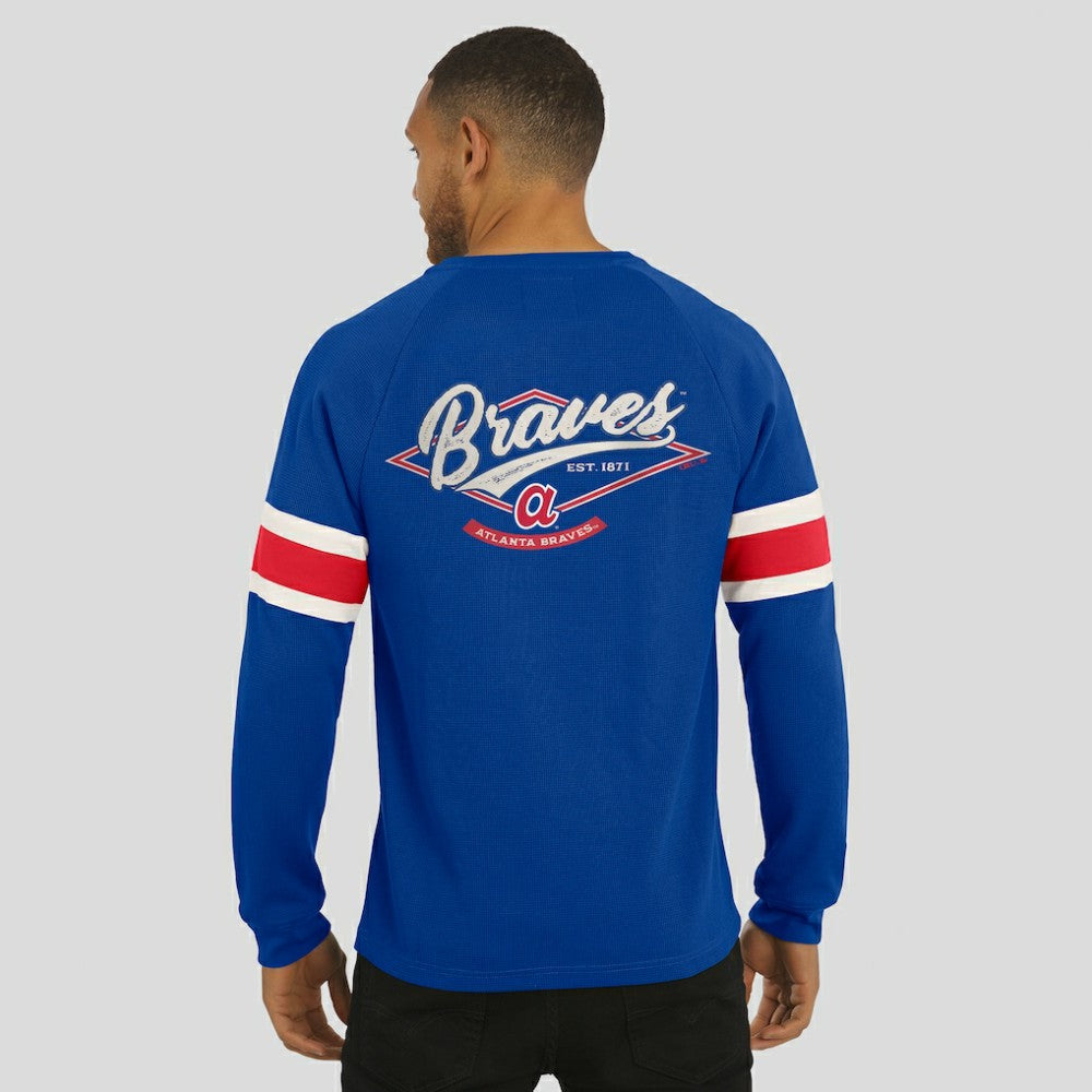 Atlanta Braves Darius Rucker Collection by Fanatics Waffle-Knit Raglan Long Sleeve Henley T-Shirt | MLB Shop