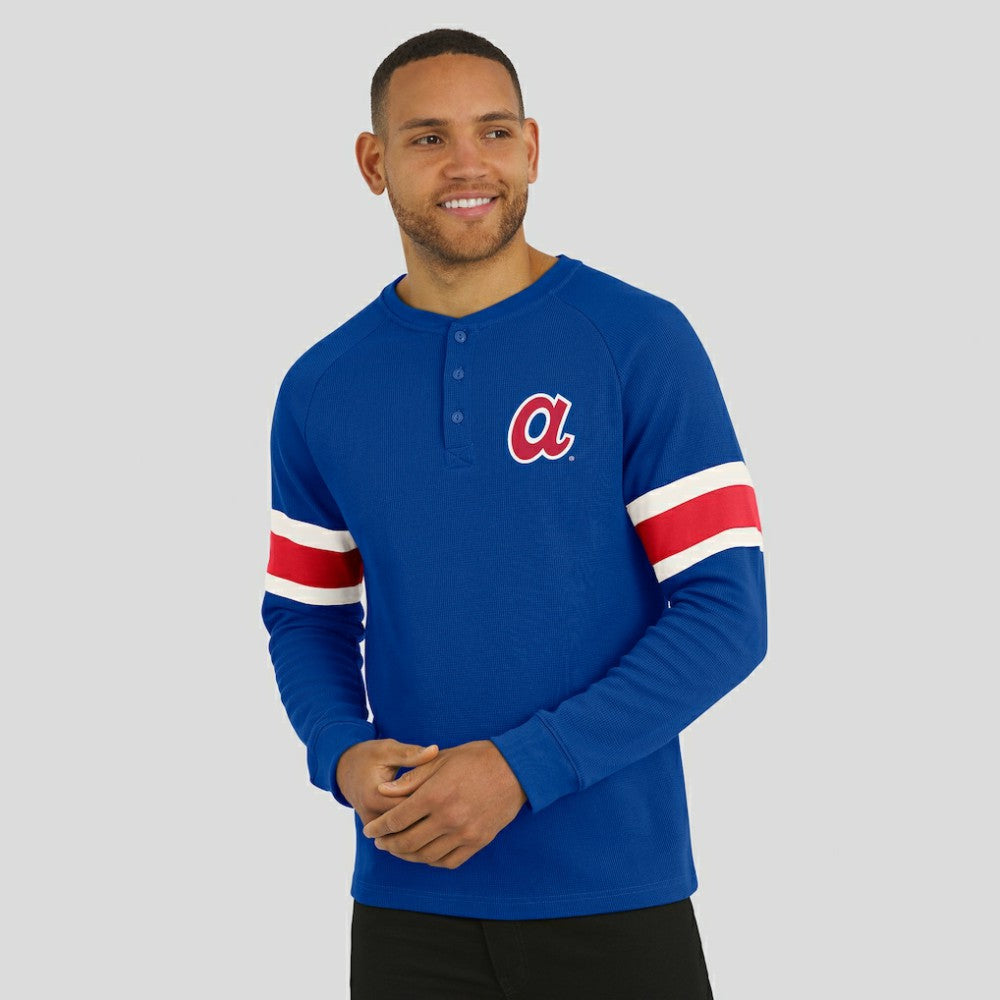 Atlanta Braves Darius Rucker Collection by Fanatics Waffle-Knit Raglan Long Sleeve Henley T-Shirt | MLB Shop