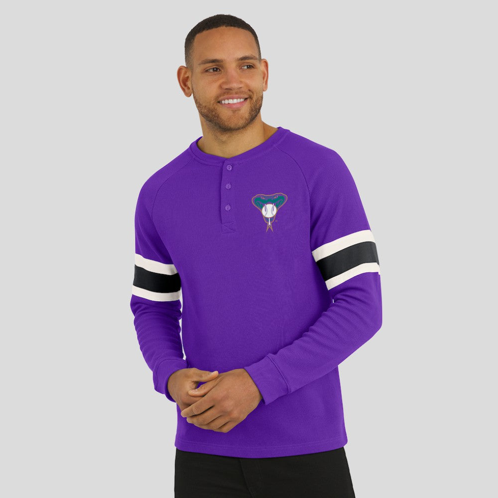 Arizona Diamondbacks Darius Rucker Collection by Fanatics Waffle-Knit Raglan Long Sleeve Henley T-Shirt | MLB Outlet