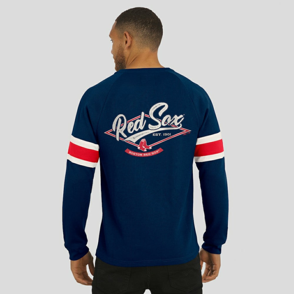 Boston Red Sox Darius Rucker Collection by Fanatics Waffle-Knit Raglan Long Sleeve Henley T-Shirt | MLB Sale